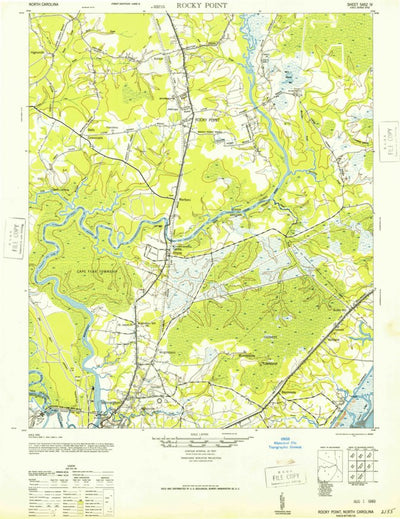 United States Geological Survey Rocky Point, NC (1947, 62500-Scale) digital map
