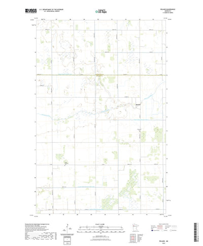 United States Geological Survey Roland, MN (2022, 24000-Scale) digital map