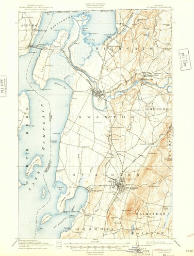 United States Geological Survey Saint Albans, VT (1916, 62500-Scale) digital map