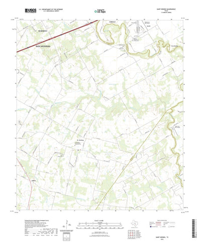 United States Geological Survey Saint Hedwig, TX (2022, 24000-Scale) digital map