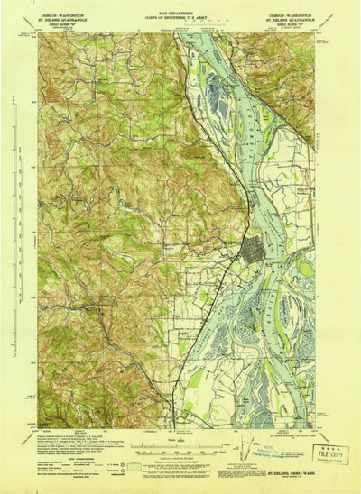 United States Geological Survey Saint Helens, OR-WA (1943, 62500-Scale) digital map