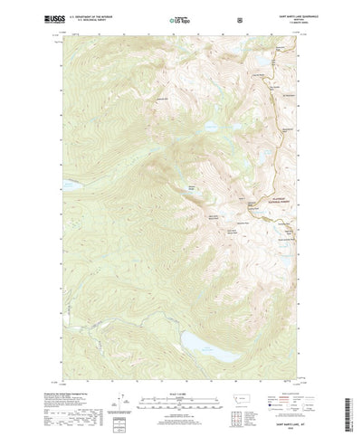 United States Geological Survey Saint Marys Lake, MT (2020, 24000-Scale) digital map