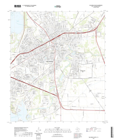 United States Geological Survey San Angelo South, TX (2022, 24000-Scale) digital map