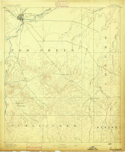 United States Geological Survey San Angelo, TX (1892, 125000-Scale) digital map