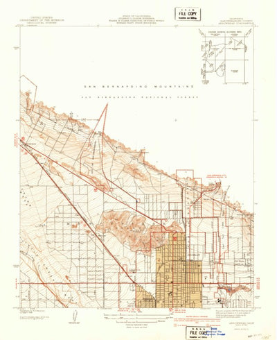 United States Geological Survey San Bernardino North, CA (1941, 31680-Scale) digital map