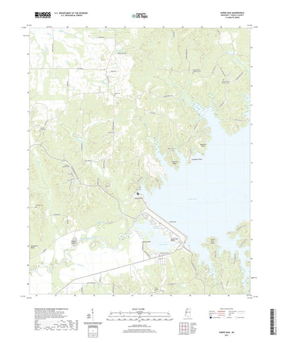 United States Geological Survey Sardis Dam, MS (2021, 24000-Scale) digital map