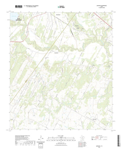 United States Geological Survey Saspamco, TX (2022, 24000-Scale) digital map