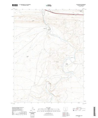 United States Geological Survey Savage Ranch, WY (2021, 24000-Scale) digital map