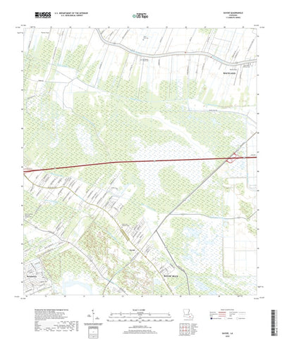 United States Geological Survey Savoie, LA (2020, 24000-Scale) digital map