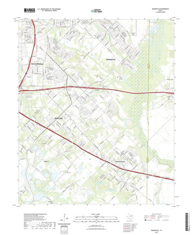 United States Geological Survey Seagoville, TX (2022, 24000-Scale) digital map