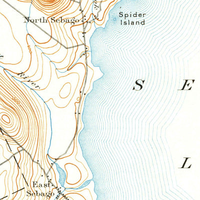 United States Geological Survey Sebago Lake, ME (1896, 62500-Scale) digital map