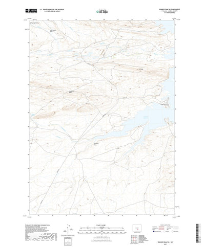 United States Geological Survey Seminoe Dam SW, WY (2021, 24000-Scale) digital map