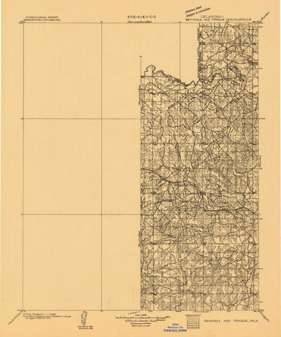 United States Geological Survey Seminole And Prague, OK (1896, 125000-Scale) digital map