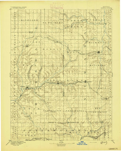 United States Geological Survey Seneca, KS (1894, 125000-Scale) digital map