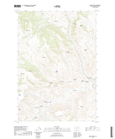 United States Geological Survey Service Creek, OR (2020, 24000-Scale) digital map