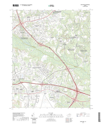 United States Geological Survey Seven Pines, VA (2022, 24000-Scale) digital map