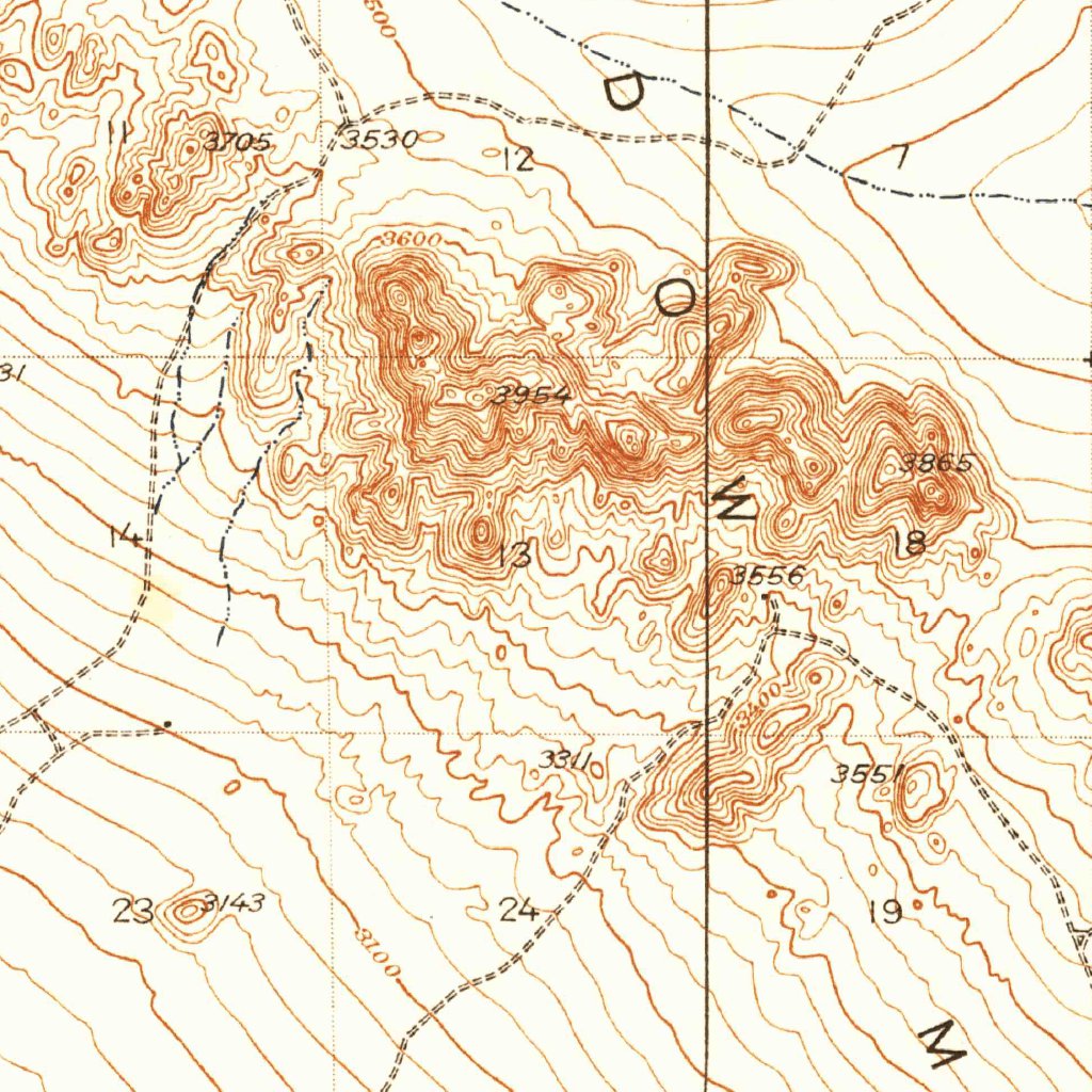 Map O Shadow Ridge Shadow Mountains, CA (1942, 62500-Scale) Map by United States ...