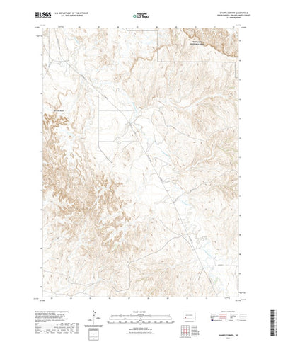United States Geological Survey Sharps Corner, SD (2021, 24000-Scale) digital map