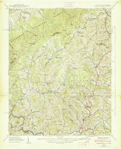 United States Geological Survey Sherwood, NC-TN (1938, 24000-Scale) digital map