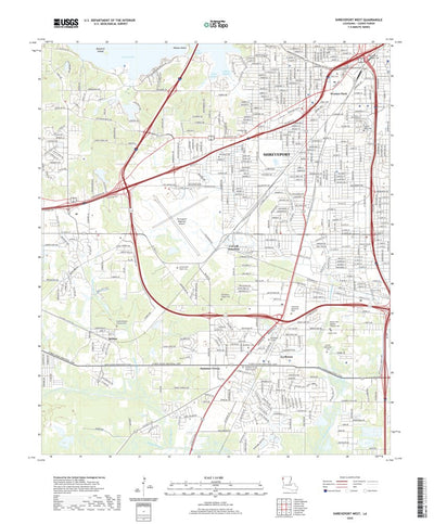 United States Geological Survey Shreveport West, LA (2020, 24000-Scale) digital map