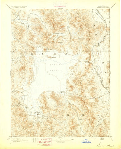 United States Geological Survey Sierraville, CA-NV (1894, 125000-Scale) digital map