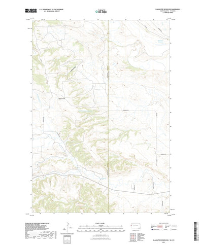 United States Geological Survey Slaughter Reservoir, SD (2021, 24000-Scale) digital map