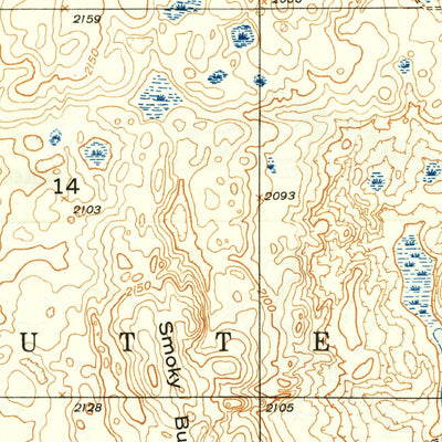 United States Geological Survey Smoky Butte, ND (1948, 24000-Scale) digital map