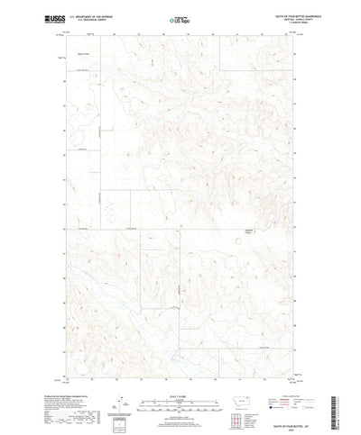 United States Geological Survey South of Four Buttes, MT (2020, 24000-Scale) digital map