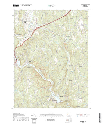 United States Geological Survey Southbury, CT (2021, 24000-Scale) digital map