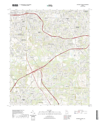 United States Geological Survey Southeast Atlanta, GA (2020, 24000-Scale) digital map