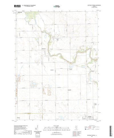 United States Geological Survey Southeast Pontiac, IL (2021, 24000-Scale) digital map