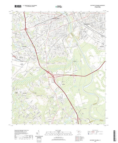 United States Geological Survey Southwest Columbia, SC (2020, 24000-Scale) digital map