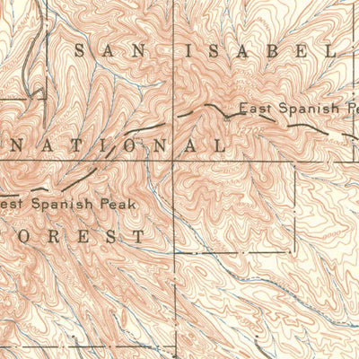 United States Geological Survey Spanish Peaks, CO (1895, 125000-Scale) digital map