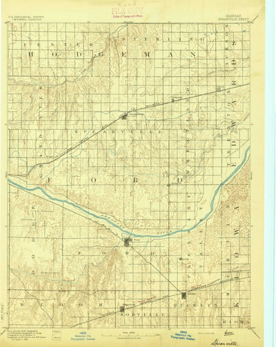 United States Geological Survey Spearville, KS (1894, 125000-Scale) digital map