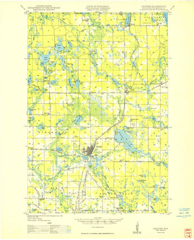 United States Geological Survey Spooner, WI (1949, 48000-Scale) digital map