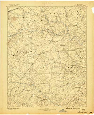 United States Geological Survey Spotsylvania, VA (1887, 125000-Scale) digital map