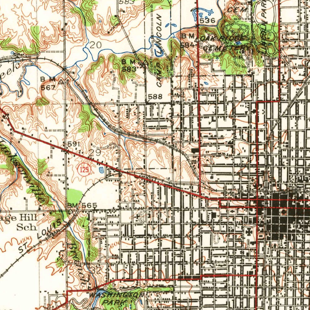 Springfield, IL (1940, 62500-Scale) Map by United States Geological ...