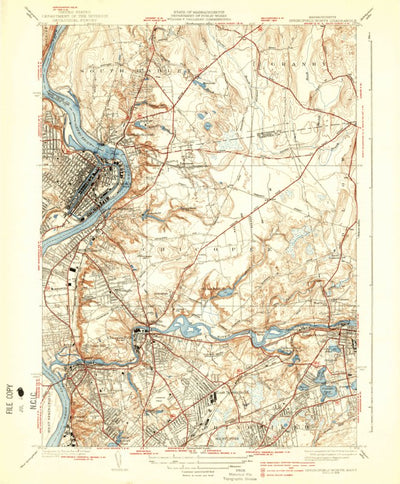United States Geological Survey Springfield North, MA (1938, 31680-Scale) digital map
