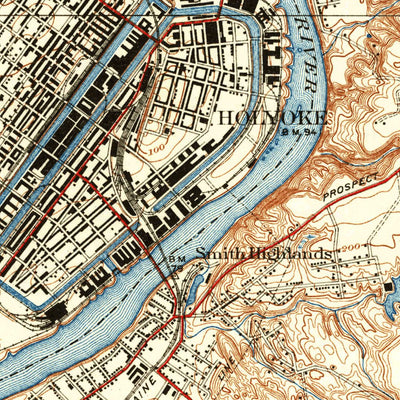 United States Geological Survey Springfield North, MA (1938, 31680-Scale) digital map