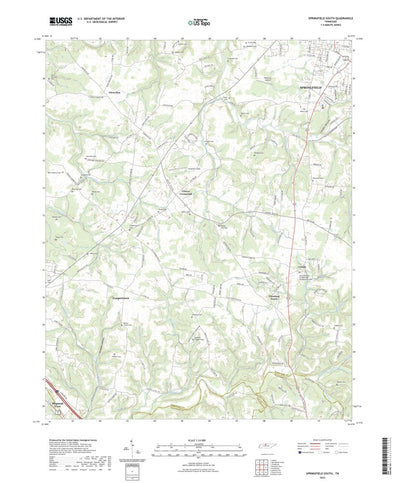 United States Geological Survey Springfield South, TN (2022, 24000-Scale) digital map