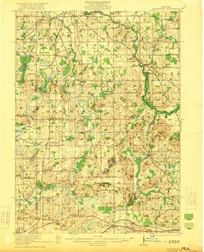 United States Geological Survey Springport, MI (1921, 62500-Scale) digital map