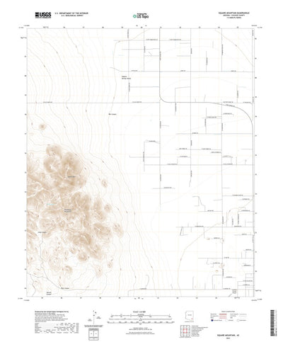 United States Geological Survey Square Mountain, AZ (2021, 24000-Scale) digital map