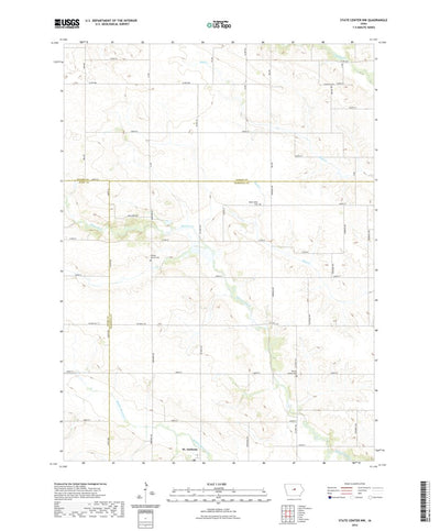United States Geological Survey State Center NW, IA (2022, 24000-Scale) digital map
