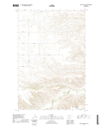 United States Geological Survey Steele Lake Coulee, MT (2020, 24000-Scale) digital map