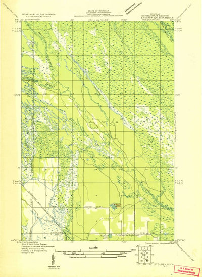 United States Geological Survey Steuben NE, MI (1931, 31680-Scale) digital map