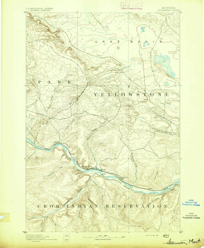 United States Geological Survey Stillwater, MT (1892, 125000-Scale) digital map