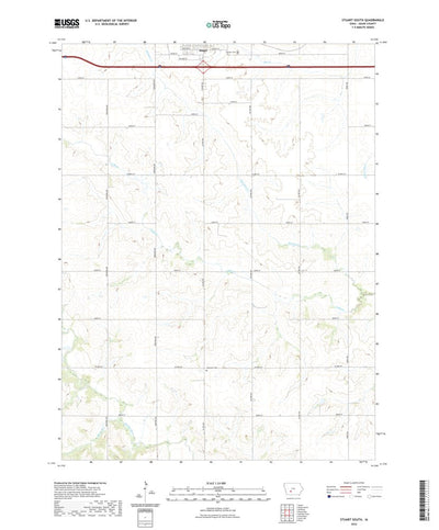 United States Geological Survey Stuart South, IA (2022, 24000-Scale) digital map