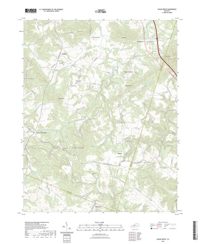 United States Geological Survey Sugar Grove, KY (2022, 24000-Scale) digital map