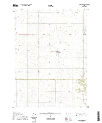 United States Geological Survey Sutherland West, IA (2022, 24000-Scale) digital map