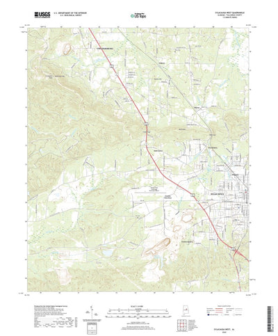 United States Geological Survey Sylacauga West, AL (2020, 24000-Scale) digital map